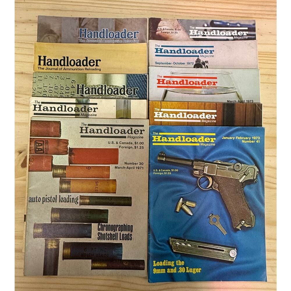 Lot of 10 VIntage Handloader Magazines 1970s Guns Ammo Advertisment